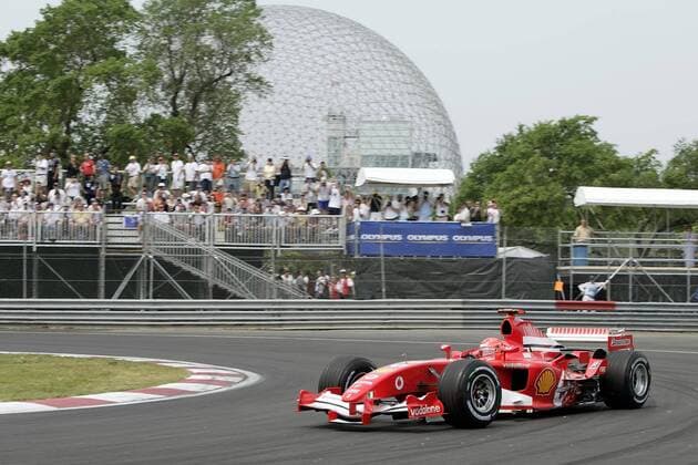 Michael Schumacher (Deutschland Ferrari) in seinem Boliden Motorsport Grand Prix Herren Großer Preis von Kanada 2005, Formel 1 Weltmeisterschaft, F1, F, GP, WM, Freies Training Einzelbild Montreal