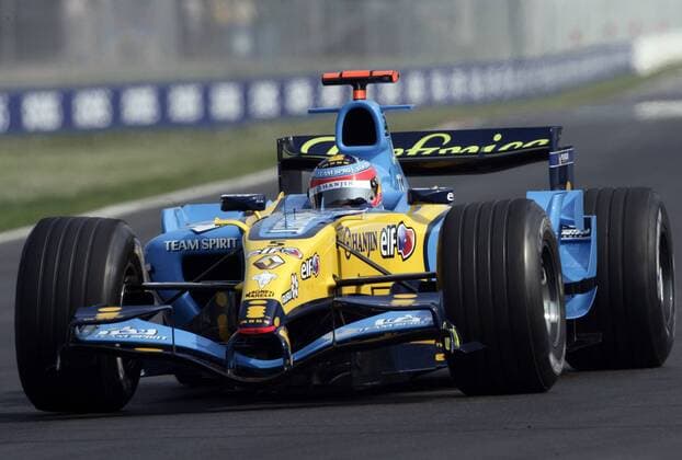 Fernando Alonso (Spanien Renault) in seinem Boliden Motorsport Grand Prix Herren Großer Preis von Kanada 2005, Formel 1 Weltmeisterschaft, F1, F, GP, WM, Qualifying Einzelbild Montreal