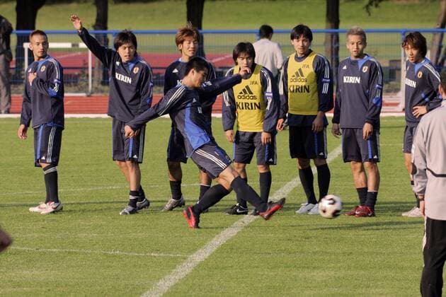 Die japanische Mannschaft beim Training Fußball Herren FIFA Confederations Cup 2005, Confederationscup, Konföderationencup, Konföderationen, Japan Gruppe Hannover