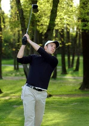 Andriy Shevchenko (Ukraine Milan) spielt zum Ausgleich Golf Fußball Herren Serie A 2004 2005, 1. Italienische Liga, AC Mailand, Golfen, Prominenten Golf, Ausgleichssport, Vdig Einzelbild Monza