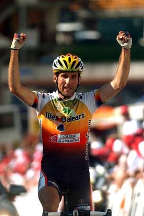 Pablo Lastras (Spanien Illes Balears Banesto) gewinnt die 8. Etappe der Tour de Suisse 2005 -  Radsport Herren Tour de Suisse 2005, ProTour, Straßenradsport, Straße, Rad, Vdig Einzelbild 8. Etappe: Lenk- Verbier Freude,