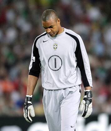 Torwart Dida (Brasilien) enttäuscht Fußball Länderspiel Herren Confederations Cup 2005, Confederationscup, Länderspiel, Einzelbild Hannover Enttäuschung,