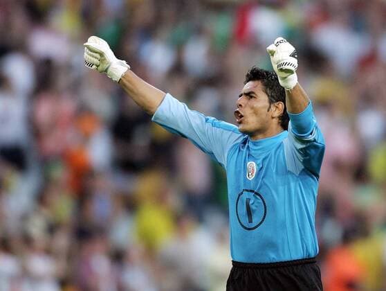 Torwart Oswaldo Sanchez (Mexiko) jubelt Fußball Länderspiel Herren Confederations Cup 2005, Confederationscup, Länderspiel, Einzelbild Hannover Freude, Begeisterung