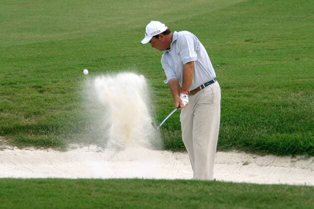 Olin Browne (USA) - Bunkerspiel - (Icon914333) Golf Herren US Open 2005, PGA Tour, Golfen Einzelbild Pinehurst EDITORIAL USE ONLY