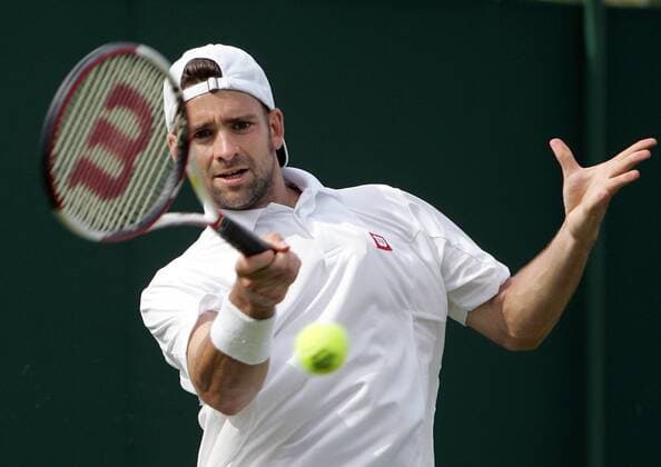 Nicolas Kiefer (Deutschland) - Vorhand Tennis Herren All England Championships 2005, Grand Slam, ATP Tour, Einzelbild Wimbledon London Dynamik,