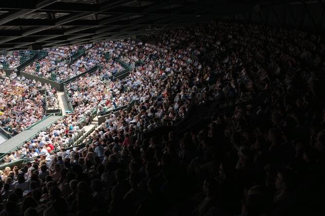 Licht und Schatten auf den Rängen von Court No. 1 Tennis Herren All England Championships 2005, Grand Slam, ATP Tour Totale Wimbledon London