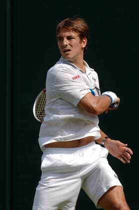 Tommy Robredo (Spanien) - Vorhand Tennis Herren All England Championships 2005, Grand Slam, ATP Tour Einzelbild Wimbledon London Dynamik,