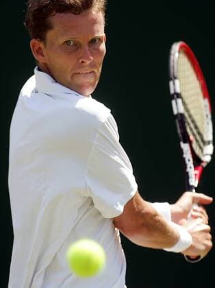 Lars Burgsmüller (Deutschland) - beidhändige Rückhand Tennis Herren All England Championships 2005, Grand Slam, ATP Tour Einzelbild Wimbledon London