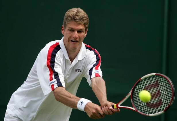 Alexander Popp (Deutschland) - beidhändige Rückhand Tennis Herren All England Championships 2005, Grand Slam, ATP Tour Einzelbild Wimbledon London Dynamik,
