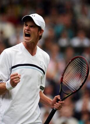 Andrew Murray (Großbritannien) - Jubel Tennis Herren All England Championships 2005, ATP Tour, Grand Slam Einzelbild Wimbledon London Begeisterung, Freude,