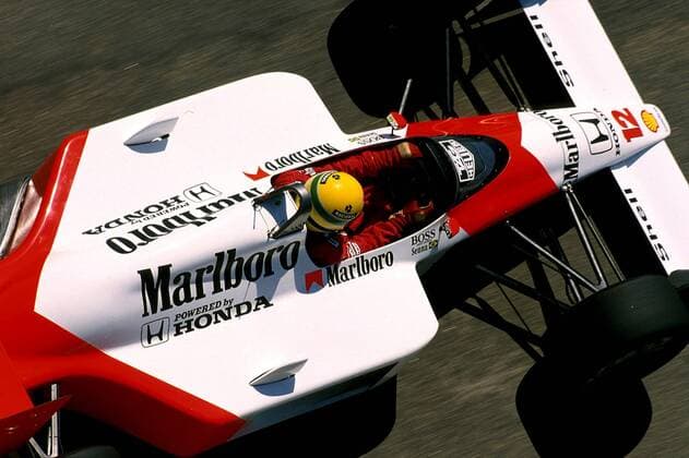 Ayrton Senna (Brasilien McLaren Honda) in seinem Boliden Motorsport Grand Prix Herren Großer Preis von Monaco 1988, Formel 1 Weltmeisterschaft, F1, F, GP, WM Einzelbild Circuit de Monaco Monte Carlo