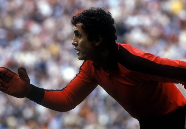 Torwart Mahdi Cerbah (Algerien) Fußball WM Herren Weltmeisterschaft 1982, Nationalmannschaft, Nationalteam, Nationaltrikot, Länderspiel, Gruppe 2 Einzelbild Gijon