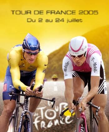 Die Tour de France 2005 steht wieder ganz im Zeichen des Duells zwischen Lance Armstrong (USA Discovery Channel, li.) und Jan Ullrich (Deutschland T Mobile) Radsport Herren Vorschau Tour de France 2005, Straßenradsport, Straße, Rad, ProTour Gruppe