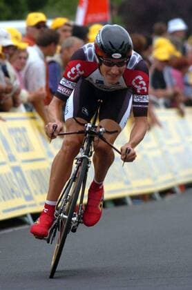 David Zabriskie (USA CSC) -  Radsport Herren Tour de France 2005, ProTour, Straßenradsport, Straße, Rad, Zeitfahren, Einzelzeitfahren, Einzelbild 1. Etappe: Fromentine - Ile de Noirmoutier