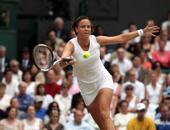 Lindsay Davenport (USA) - Vorhand Tennis Damen All England Championships 2005, WTA Tour, Grand Slam Einzelbild Wimbledon London Dynamik,
