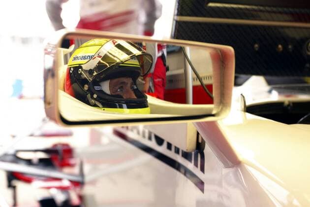 Ralf Schumacher (Deutschland Toyota) im Rückspiegel seines Boliden Motorsport Grand Prix Herren Großer Preis von England 2005, Formel 1 Weltmeisterschaft, F1, F, GP, WM, Qualifying, Vdig, Einzelbild Silverstone