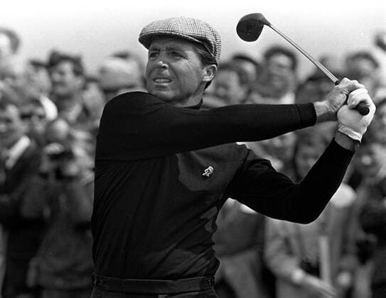 Gary Player (Südafrika) schaut seinem Abschlag hinterher -  Golf Herren British Open Championship 1968, Golfen, Vsw, Vdig, Einzelbild Carnoustie Dynamik,