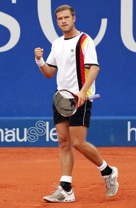 Alexander Waske (Deutschland) jubelt Tennis Herren Mercedes Cup 2005, Weißenhof, ATP Tour, Vdig, Sand, Sandplatz, Sandplatztennis, Sandplatzturnier Einzelbild Weissenhof Stuttgart Freude,
