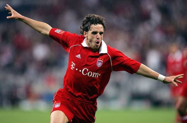Owen Hargreaves (Bayern) jubelt, nachdem er das erste Tor der Bundesligasaison 2005 2006 erzielt hat Fußball 1. BL Herren Saison 2005 2006, FC Bayern München Einzelbild München Freude, Begeisterung,