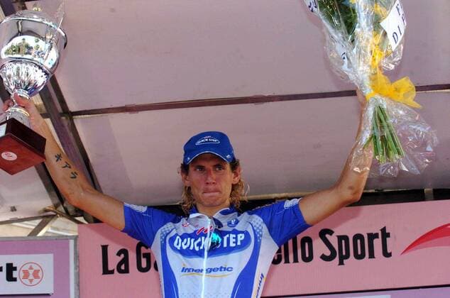 Filippo Pozzato (Italien Quick Step) gewinnt den Giro del Lazio 2005 -  Radsport Herren Giro del Lazio 2005, Straßenradsport, Rad, Radrennen, Straße Einzelbild Freude,