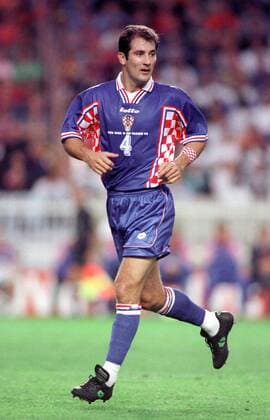 Igor Stimac (Kroatien) -  Fußball WM Herren Weltmeisterschaft 1998, Nationalmannschaft, Nationalteam, Nationaltrikot, Länderspiel Einzelbild Paris Dynamik,