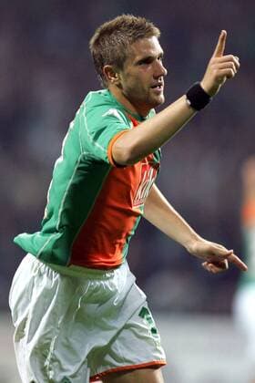 Ivan Klasnic (Bremen) - Torjubel Fußball EC 1 Herren Champions League Qualifikation 2005 2006, SV Werder Bremen Einzelbild Bremen Begeisterung, Freude,