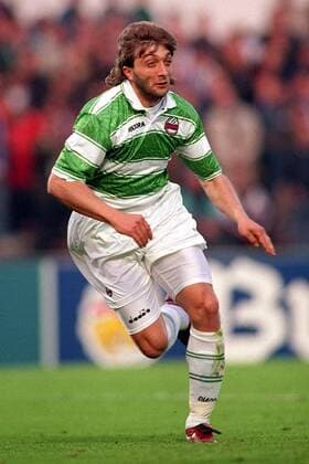 Trifon Ivanov (Rapid) -  Fußball EC 2 Herren Europapokal der Pokalsieger 1995 1996, Europacup, Finale, Endspiel, Rapid Wien Einzelbild Brüssel Dynamik,
