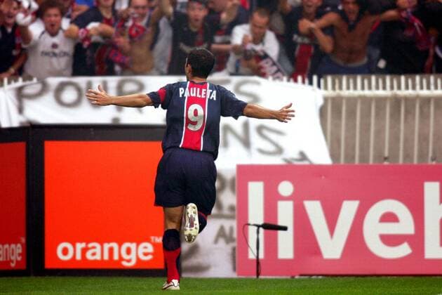 Pauleta (Paris St. Germain) - Torjubel Fußball Herren Ligue Une 2005 2006, 1. Französische Liga, Paris Saint Germain, PSG Einzelbild pan10606 Paris Freude,  