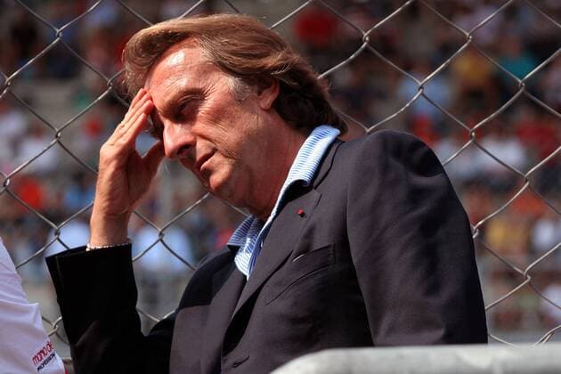 Ferrari Präsident Luca di Montezemolo (Italien) enttäuscht Motorsport Grand Prix Herren Großer Preis von Italien 2005, Formel 1 Weltmeisterschaft, F1, F, GP, WM Einzelbild Autodromo Nazionale Monza Nachdenklichkeit, Enttäuschung,