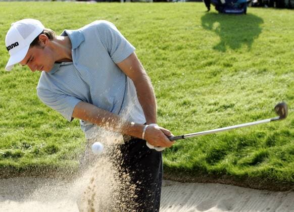 Nicolas Meitinger (Deutschland) - Bunkerspiel Golf Herren Linde German Masters 2005, Golfen, European PGA Tour Einzelbild Gut Lärchenhof Köln Pulheim Dynamik,
