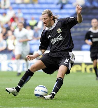 Robbie Savage (Blackburn) am Ball -  Fußball Herren English Premier League 2005 2006, 1. Englische Liga, Blackburn Rovers Einzelbild London Dynamik,