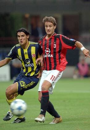 Alberto Gilardino (Milan, re.) gegen Önder Turaci (Fenerbahce) Fußball EC 1 Herren Champions League 2005 2006, AC Mailand - Fenerbahce Istanbul 3:1 Gruppe Mailand Dynamik,