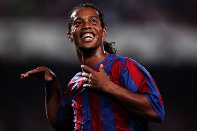 Ronaldinho (FC Barcelona) - Torjubel -  Fußball EC 1 Herren Champions League 2005 2006, FC Barcelona, Barca Einzelbild Barcelona Freude,