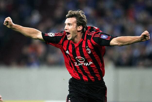 Andriy Shevchenko (Milan) - Torjubel Fußball EC 1 Herren Champions League 2005 2006, AC Mailand Einzelbild Gelsenkirchen Freude, Begeisterung,