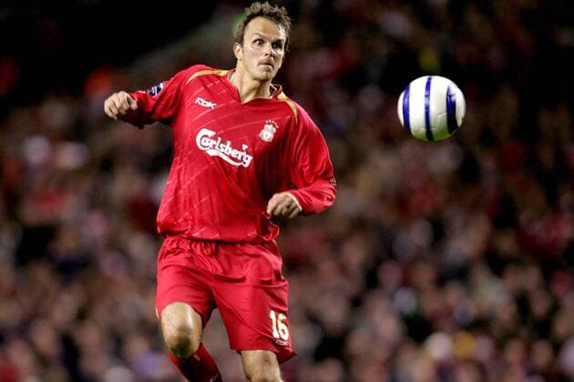 Dietmar Hamann (Liverpool) fixiert den Ball Fußball EC 1 Herren Champions League 2005 2006, FC Liverpool Einzelbild pan10957 Liverpool  