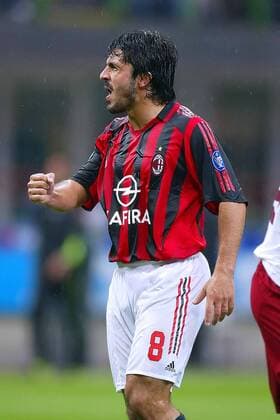 Gennaro Gattuso (Milan) jubelt -  Fußball Herren Serie A 2005 2006, 1. Italienische Liga, AC Mailand Einzelbild Mailand Freude,