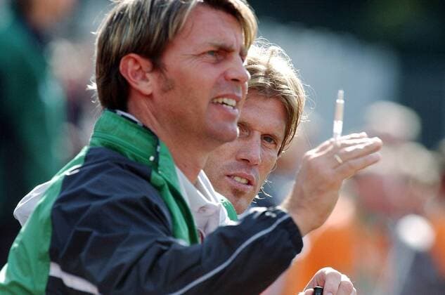 Trainer Colin Bell (li.) und Co Michael Kraft (beide Münster) Fußball Herren Regionalliga Nord 2005 2006, 3. Liga, Preußen Münster Gruppe Bremen