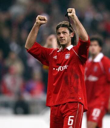 Martin Demichelis (Bayern) - Schlussjubel Fußball EC 1 Herren Champions League 2005 2006, FC Bayern München Einzelbild München Freude,
