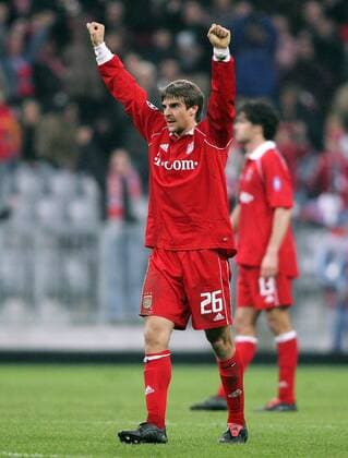 Sebastian Deisler (Bayern) jubelt Fußball EC 1 Herren Champions League 2005 2006, FC Bayern München Einzelbild München Freude,