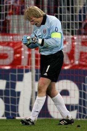 Torwart Oliver Kahn (Bayern) jubelt Fußball EC 1 Herren Champions League 2005 2006, FC Bayern München Einzelbild München Begeisterung, Freude,