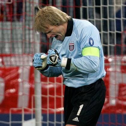Torwart Oliver Kahn (Bayern) jubelt Fußball EC 1 Herren Champions League 2005 2006, FC Bayern München Einzelbild München Begeisterung, Freude,