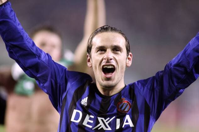 Bosko Balaban (FC Brügge) - Schlussjubel -  Fußball EC 1 Herren Champions League 2005 2006, Club Brügge KV Einzelbild Wien Freude, Begeisterung,