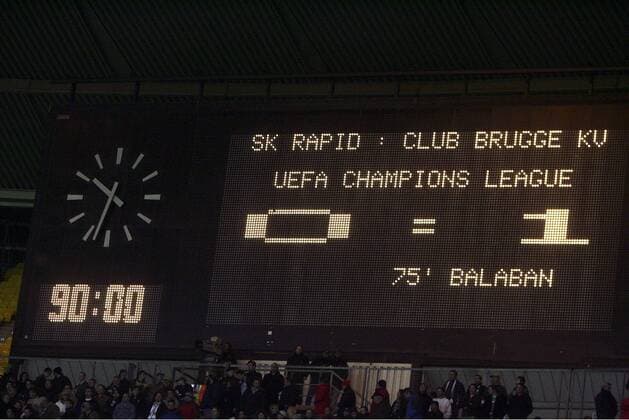 Der FC Brügge hat in Wien drei Punkte erobert -  Fußball EC 1 Herren Champions League 2005 2006, Club Brügge KV - SK Rapid Wien 1:0 Einzelbild Wien