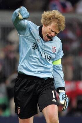 Torwart Oliver Kahn (Bayern) - Schlußjubel Fußball EC 1 Herren Champions League 2005 2006, FC Bayern München Einzelbild München Freude, Begeisterung,