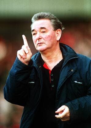 Fußball, Trainerhistorie Brighton & Hove Albion von 1901 bis heute Trainer Brian Clough (Nottingham) gibt Anweisungen -  Fußball Herren English Premier League 1992 1993, 1. Englische Liga, Nottingham Forest Einzelbild Nottingham Nachdenklichkeit,
