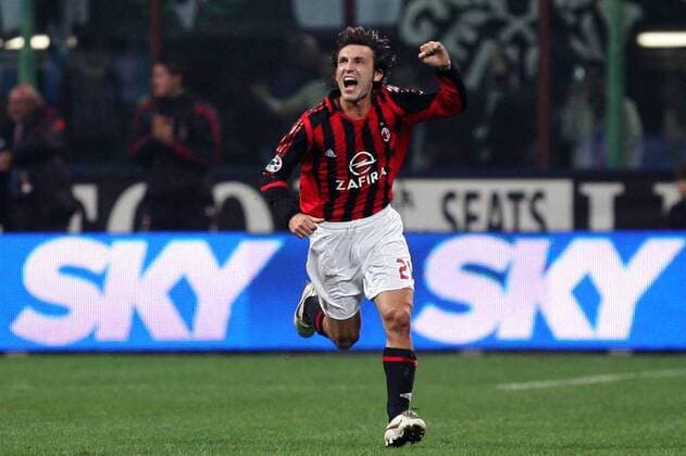 Andrea Pirlo (Milan) - Torjubel Fußball Herren Serie A 2005 2006, 1. Italienische Liga, AC Mailand Einzelbild Mailand Freude, Begeisterung,