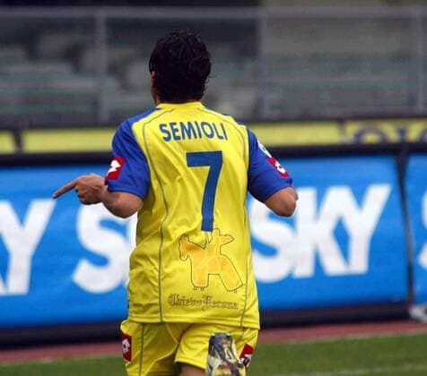 Franco Semioli (Chievo Verona) - Torjubel -  Fußball Herren Serie A 2005 2006, 1. Italienische Liga, AC Chievo Verona Einzelbild Chievo Freude,