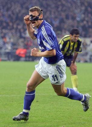 Ebbe Sand (Schalke) - Torjubel Fußball EC 1 Herren Champions League 2005 2006, FC Schalke 04 - Fenerbahce Istanbul 2:0 Einzelbild Gelsenkirchen Begeisterung, Freude,