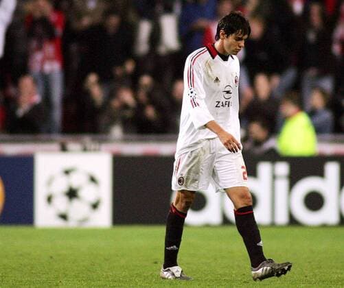 Kaka (Milan) enttäuscht -  Fußball EC 1 Herren Champions League 2005 2006, AC Mailand Einzelbild Eindhoven Enttäuschung, Nachdenklichkeit,