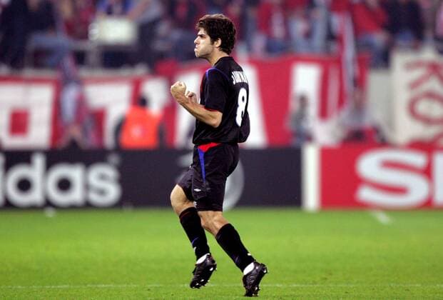 Juninho (Lyon) - Torjubel Fußball EC 1 Herren Champions League 2005 2006, Olympique Lyonnais, OL Einzelbild pan11323 Piräus Freude,  